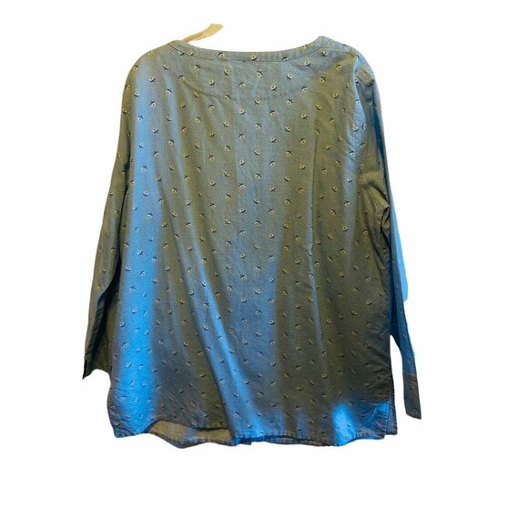 #4477 Liz Claiborne Woman blue button down long sleeve shirt size 1X - Picture 2 of 7